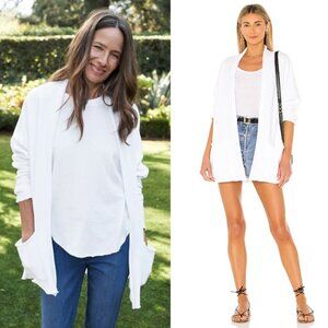 Frank‎ & Eileen Barbara Cardigan Beach White Triple Fleece Open Sweater Size XS